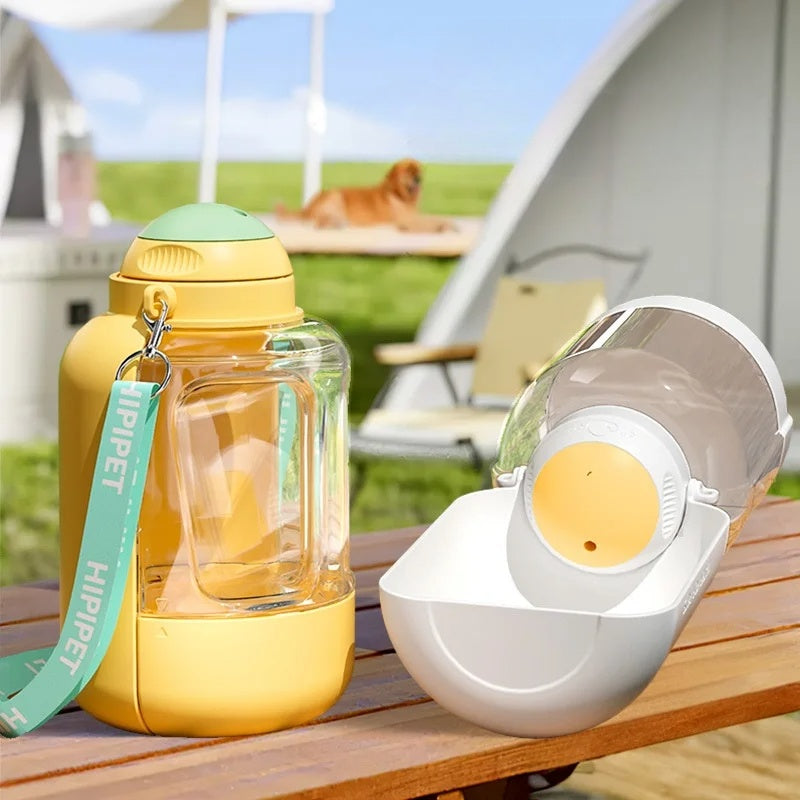 2-in-1 Pet Water Bottle & Food Bowl