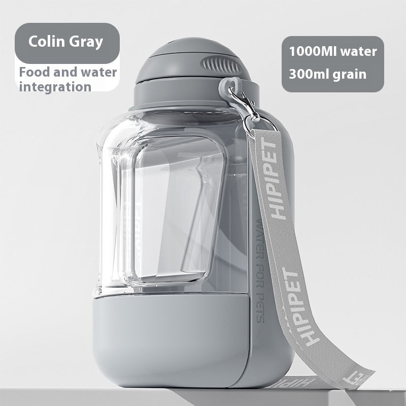 2-in-1 Pet Water Bottle & Food Bowl